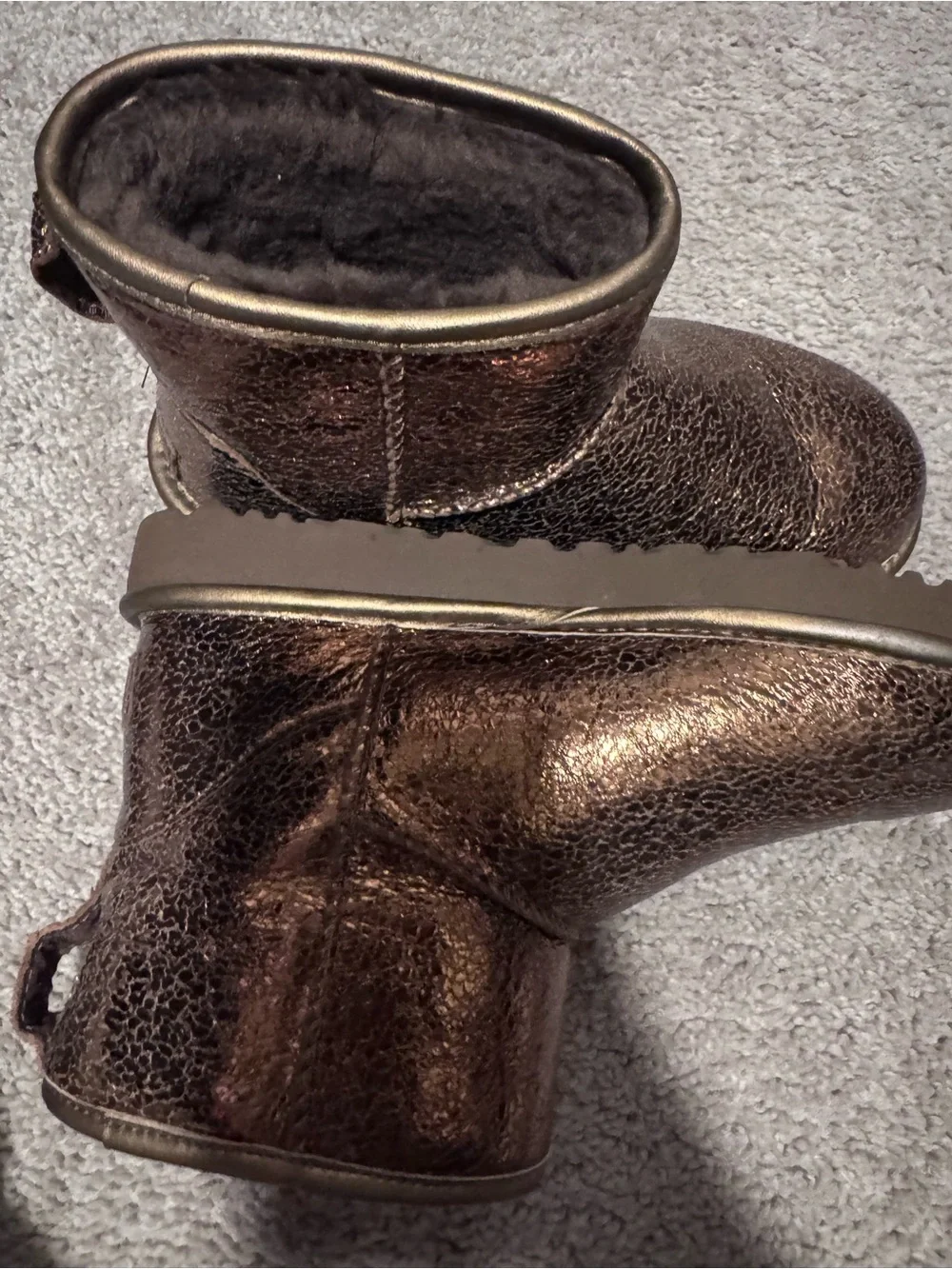 UGG Kids Metallic Bronze Short Boots